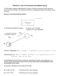 13 1 13 3 Newton S Law Of Universal Gravitation Cheat Sheet Physics