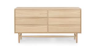 Light and medium brown wood markings added to its charm while the black metal legs provide steady support to the dresser. White Oak Wood Double Dresser W 6 Drawers Lenia Article