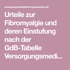 Urteile Zur Fibromyalgie Und Deren Einstufung Nach Der Gdb Tabelle Versorgungsmedizinische Grundsatze Gdb Bei Fibrom Fibromyalgie Grad Der Behinderung Urteil