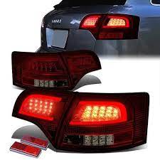 05 08 Audi A4 S4 Wagon Tron Style Led Bar Rear Brake Tail Lights Red Tint Housing Tail Light Audi A4 Led Tube Light