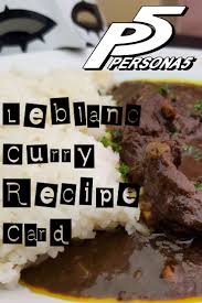 Allows you to make curry that slightly restores sp to all allies. Persona 5 Official Leblanc Curry Aniplex Recipe Card Translation Youtube Video Included Recipes Recipe Cards Curry