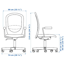 Flintan Nominell Office Chair With Armrests Black Ikea In 2020 Office Chair Ikea Diy Chair