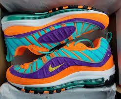 Nike Air Max 98 Cone Mens Size 10 924426 800 Sneakers Hyper Grape Tour Yellow Sneakers Hype Shoes Nike Air Max