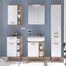 Hier kann man bei einem schaumbad neue kraft sammeln. Badezimmer Mobel Set Malanje 66 Badmobel Komplett Set In Weiss Glanzend
