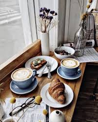 Coffee Breakfast Croissant Cafe Cute Coffee Shop Morning Latte Art Coffee Breakfast Cafe Food Breakfast Cafe
