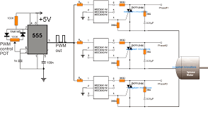 3 Phase Induction Motor Speed Controller Circuit Electronic Circuit Projects Motor Speed Circuit Projects Circuit Diagram