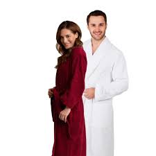 Luxury hotel spa warm shawl collar fleece bath robe collection $112.00. Canadian Linen Aegean Turkish Cotton Luxury Terry Women Bath Robe Set Bathrobe Medium White Burgundy Best Buy Canada
