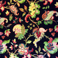 Popular items for large floral print fabrics. Floral Large Scale Bold Flower Print Linen Texture Heavy Weight Cotton Fabric Drapery Fabric Hd376