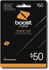 Receive a $50 prepaid gift card to selected retailers after six (6) months of service, after submission of a properly completed redemption form, and satisfaction of all offer requirements. 50 Re Boost Card By Boost Mobile Buy Online In Angola At Angola Desertcart Com Productid 139661553