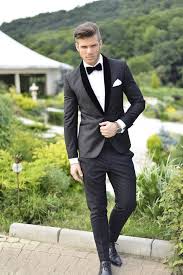 Black And White Suit Mens Vintage Grooms Simple Black And White Suit With A Bow Tie Perfect Wedding Suits Men Prom Suits Wedding Suits