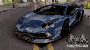 Lamborghini Aventador Svj 2019 Blue For Gta San Andreas Lamborghini Aventador San Andreas Lamborghini