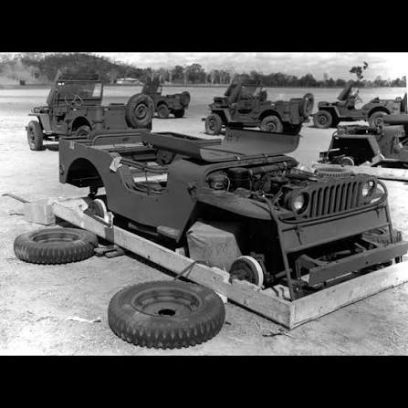 WWII flat-pack Willys Jeep in a crate. Jeeps were produced and packed this  way for shipment by the U.S. Army to far-away war zones and operational  areas. The Californian factory of the
