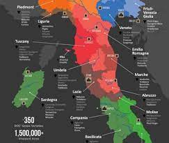 The northernmost region of italy produces some of the top italian sparkling wines using the classic champagne making method for which producers like ferrari spumante are known. Italy Wine Tours Italian Wine Regions Italian Wine Map By Angie