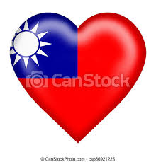 The white color of the sun symbolizes equality and democracy, whereas the blue symbolizes liberty and nationalism. A Taiwan Flag Heart Button Isolated On White 3d Illustration Blue Sky White Sun Wholly Red Earth Canstock