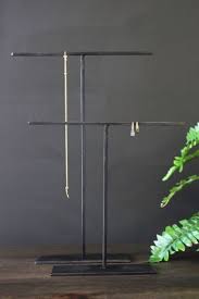 Black And Gold Jewelry Stand Black Metal Jewellery Stands Set Of Two Black Metal Jewelry Minimalist Jewelry Display Jewelry Stand