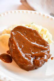 I served the salisbury steak over mashed potatoes which i make with sour cream & butter with a dash of cream, finely chopped. Air Fryer Salisbury Steak Recipe A Cowboys Life