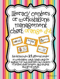 Literacy Centers Or Workstations Management Chart Orange Dot