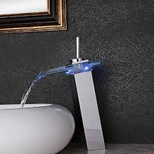 luxury fun led tall glass spout single