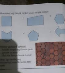 Soal ulangan harian matematika materi bangun datar kelas 4 sd terdiri dari segi banyak luas bangun datar dan keliling bangun datar. 3 Tuliskan Nama Segi Banyak Berikut Sesuai Banyak Sisinya E C A 2 Brainly Co Id