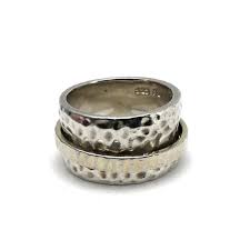 Silpada Hammered Sterling Spinner Band Ring Preadored