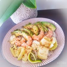 Salade Thai Vermicelle De Riz Crevettes Avocat Tagliatelles De Courgettes Sauce Soja Huile Olive Citron E En 2020 Tagliatelles Vermicelle De Riz Salade Thai