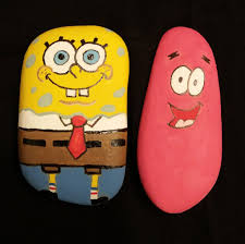 Spongebob Squarepants And Patrick Star Painted Rocks By Ellen Star Painting Painted Rocks Craft Painted Rocks