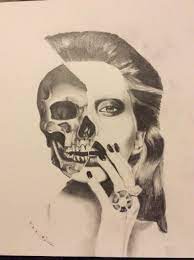 Check spelling or type a new query. Half Skull Half Face Drawing Half Face Drawing Creative Drawing Drawings