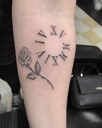Single Needle Rose Roman Numerals By Mike Jupp Roman Numeral Tattoos Tattoos Single Rose Tattoos