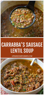 Carrabba S Sausage Lentil Soup Life Made Simple Recipe Lentil Sausage Soup Lentil Soup Recipes Lentils And Sausage