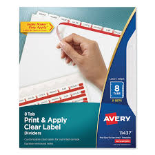 Available in a range of styles. Ave11437 Avery Print Apply Clear Label Dividers W White Ta Buy On Purpose