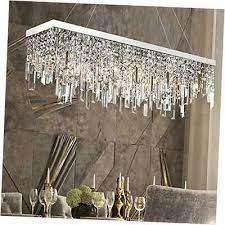 Contemporary Rectangle Crystal Chandelier Modern Linear Rectangular L31 5 Inch In 2021 Rectangular Pendant Light Crystal Chandelier Dining Room Modern Chandelier