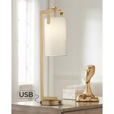 Table Lamps Kinzie Warm Gold Metal Downbridge Table Lamp With Usb Port In 2020 Gold Table Lamp Modern Table Lamp Mid Century Table Lamp