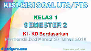 Kisi kisi soal pas kelas 2 semester 2. Kisi Kisi Soal Uts Pts Kelas 1 Semester 2 K13 Revisi 2018 Dicariguru Com