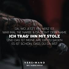 Visual Statements Da Wo Jetzt Ein Herz Ist War Mal Ne Narbe Da Steht Dein Name Ich Trag Ihn Mit Stolz U Liebes Rap Zitate Lied Zitate Song Lyrics Zitate