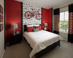 What color accesories should i use.i have a red and cream martha stewart throw.but i don't want everything to. Phoenix Orange Curtains For Boys Room Bedroom Contemporary With Red Accent Wall Manufactured Wood Nightstands And Bedside Tables Kids