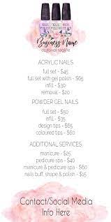 Salon Pricelist Beauty Pricelist Spa Pricelist Nails Priceslit Edit Youself Pricelist Hey There Tha Nail Salon Prices Home Nail Salon Salon Price List