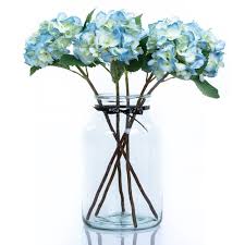 Buy derker silk artificial hydrangea bouquet 5 big heads hydrangea flowers arrangement home wedding centerpieces decoration (white): Verena Blue Hydrangea Finest Quality Artificial Flowers And Eternal Roses Silksmiths Of London