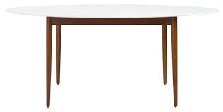 Unique oval shaping brings implied movement to the table. Manon Oval Dining Table Midcentury Dining Tables By Euro Style 90190wht Houzz