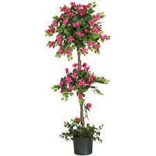 The sculptural plants mimic mature trees' stature and beauty based on how they are pruned and trained to grow. Nearly Natural 5 Ft Mini Bougainvillea Topiary Silk Tree 5228 The Home Depot