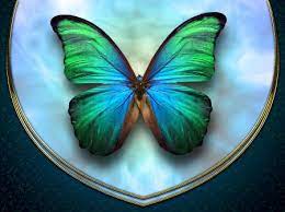Blue Green Butterfly Tuval Resimleri Kelebekler Resim