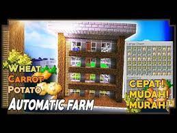 Cara Membuat Automatic Farm Wheat Potato Carrot Minecraft Tutorial Youtube Minecraft Game