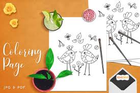 Keep your kids busy doing something fun and creative by printing out free coloring pages. Polka Dots Birds Coloring Grafico Por Revidevi Creative Fabrica