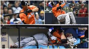Marlins Stanton Hit In Face By Pitch Suffers Facial Fractures South Florida Sun Sentinel South Florida Sun Sentinel