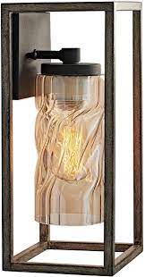 As accent lighting in larger rooms to primary lighting in smaller spaces, our wall sconce collection includes a variety of both traditional and modern styles that are easy to customize for both residential and commercial venues! Motini Outdoor Wall Lantern Light Fixture Wood Finish Exterior Wall Sconce Lighting Porch Lights Wall Mount With Brown Twisted Glass Shade Bulb Included Amazon Com