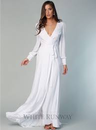 Bishop Sleeve Flare Maxi Long White Dress Wedding Dress Sleeves Wrap Wedding Dress