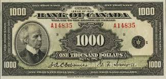 Value Of 1935 1000 Bill From The Bank Of Canada Canadian Currency Thousand Dollar Bill Dollar Note Dollar Bill