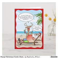 Funny Tropical Christmas Santa Rudolph Holiday Card Zazzle Com Funny Personalized Christmas Cards Personalised Christmas Cards Christmas Cards Etsy