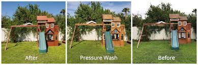 Staining swing sets your rainbow swing set is an important investment in your child's fitness, social life, and imagination. Phoenix Playset Stain And Repair Special Leisure Installs