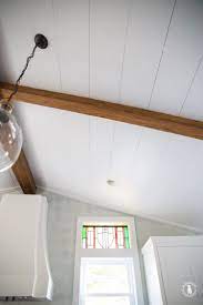 The writing has an easy, breezy pace. How To Shiplap Your Ceilings The Handmade Home Shiplap Tutorial Wood Plank Ceiling Shiplap Ceiling Plank Ceiling