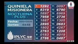 Loterías, loto 5, quiniela poceada, quiniela plus. Sorteos 12250 Quiniela Nocturna 4448 Q Noc Plus Y 1153 Poceada Misionera 30 De Enero De 2020 Youtube